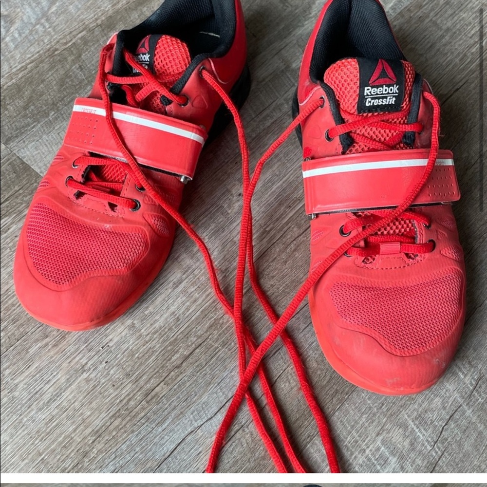 Reebok Red Crossfit Hybrid Weightlifting Shoes Gem